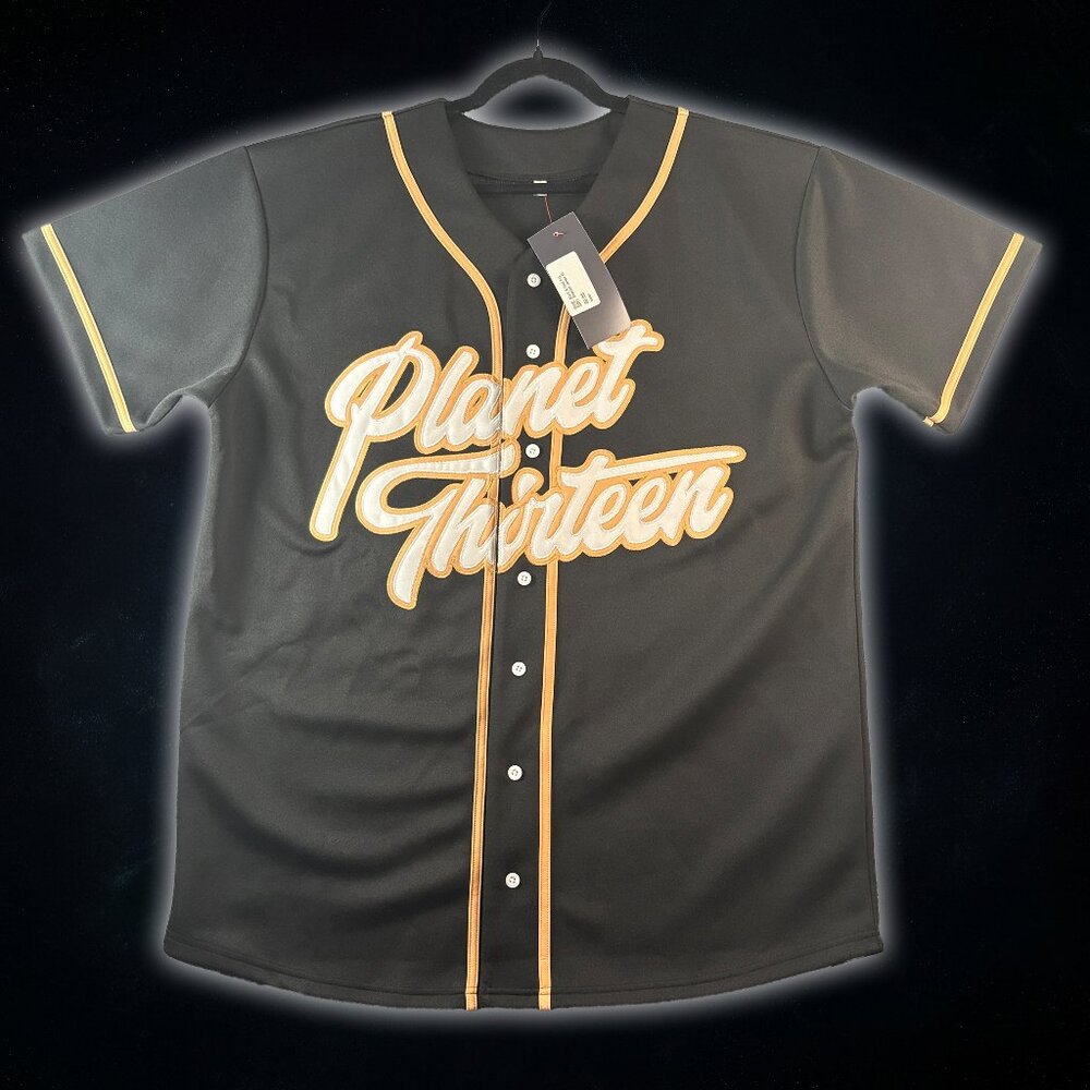 Planet Thirteen Las Vegas Black/Gold NWT Button Up Baseball Jersey Men's Size XL